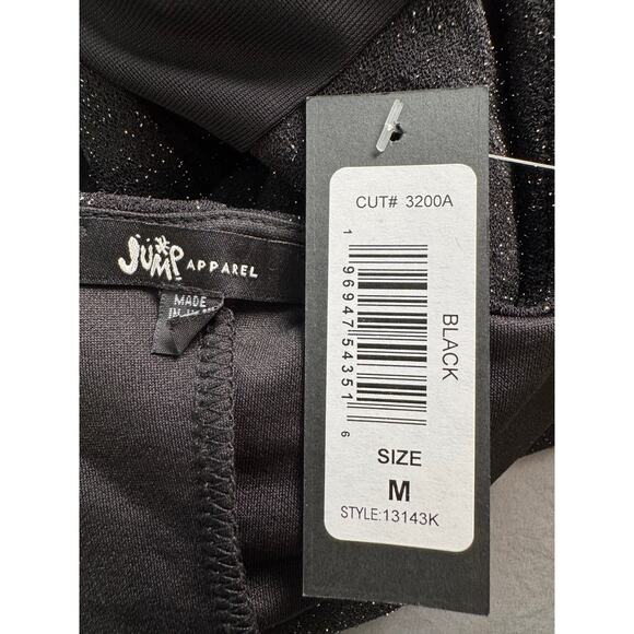 NEW JUMP APPAREL NORDSTROM Black Metallic Square Neck Bodycon Dress Size M - Picture 6 of 7